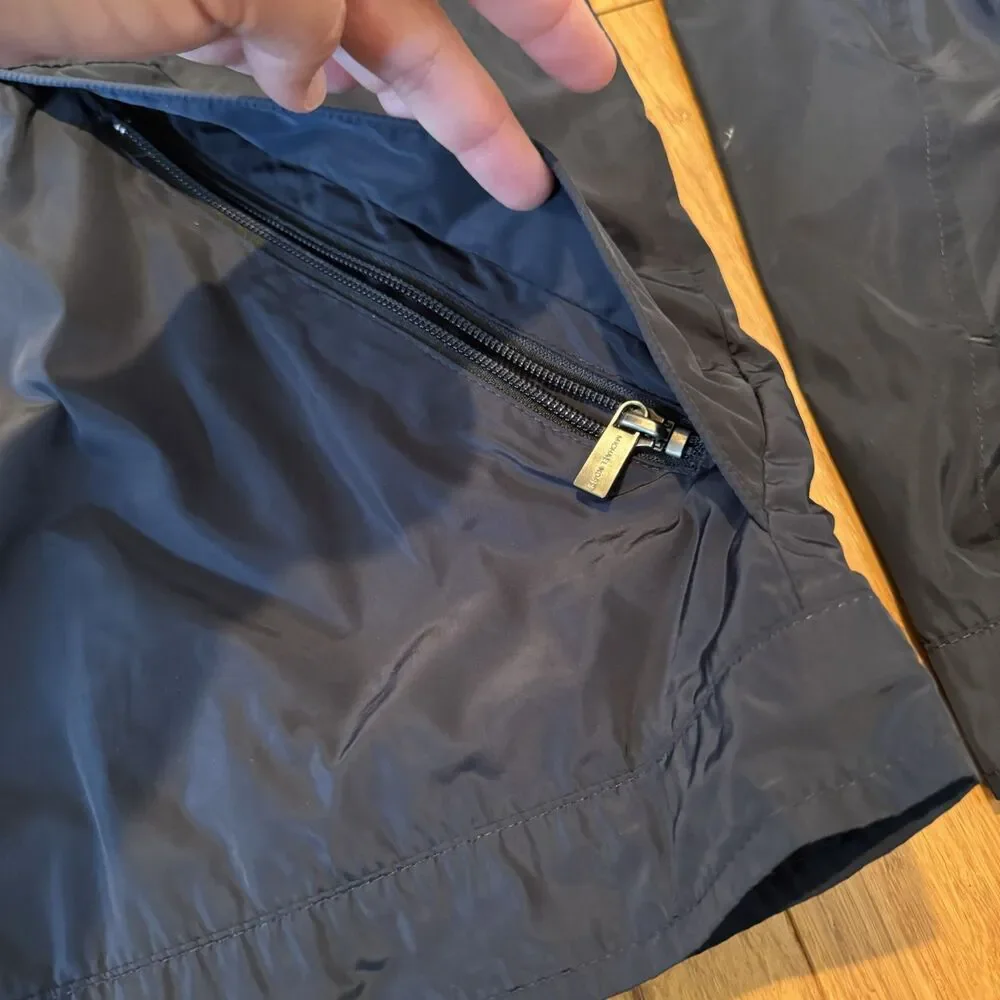 Michael Kors Navy & Orange Lightweight Windbreaker w/ Packable Hood Sz Large